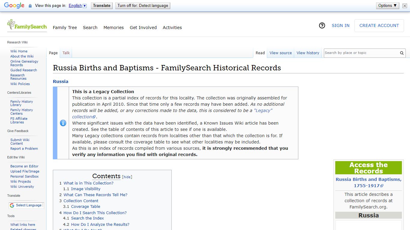 Russia Births and Baptisms - FamilySearch Historical Records