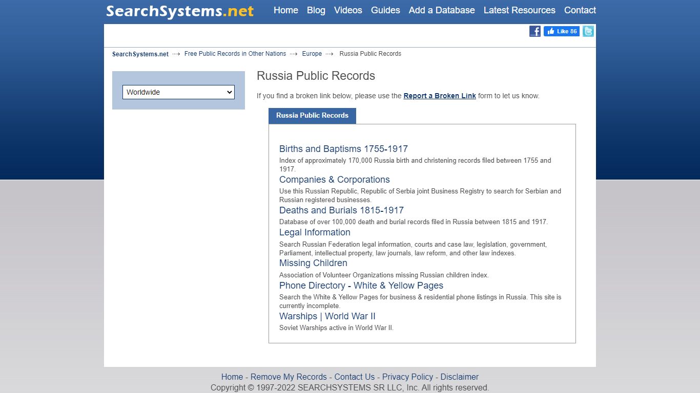 Russia Public Records
